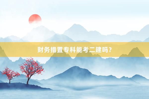 财务措置专科能考二建吗?